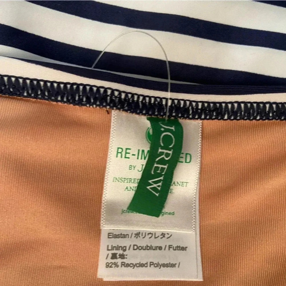 J Crew Halter Wrap Navy &White stripe Swim Dress Swimsuit Size 20 Beach Boat Sun - Picture 13 of 16